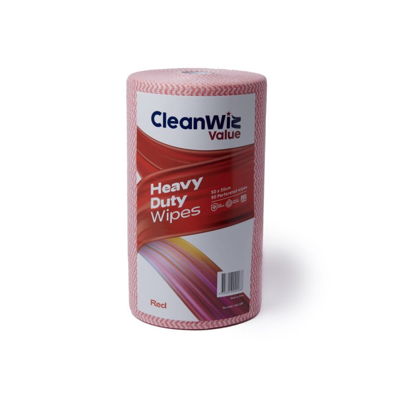 Red Wipes Heavy Duty 50x30cm, 90/Roll